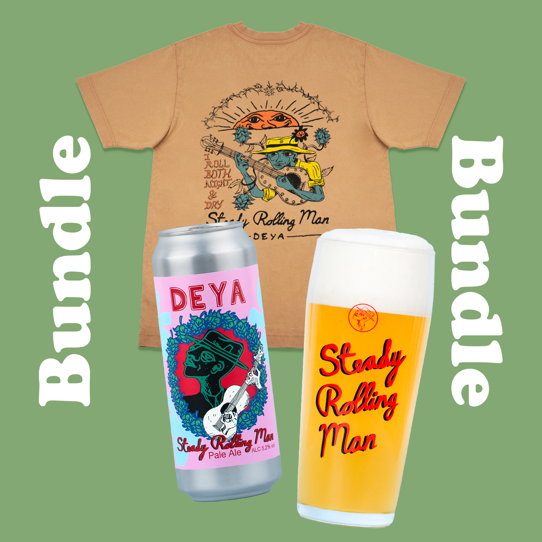 T-SHIRT & GLASS BUNDLE - STEADY ROLLING MAN - 5.2% - PALE ALE