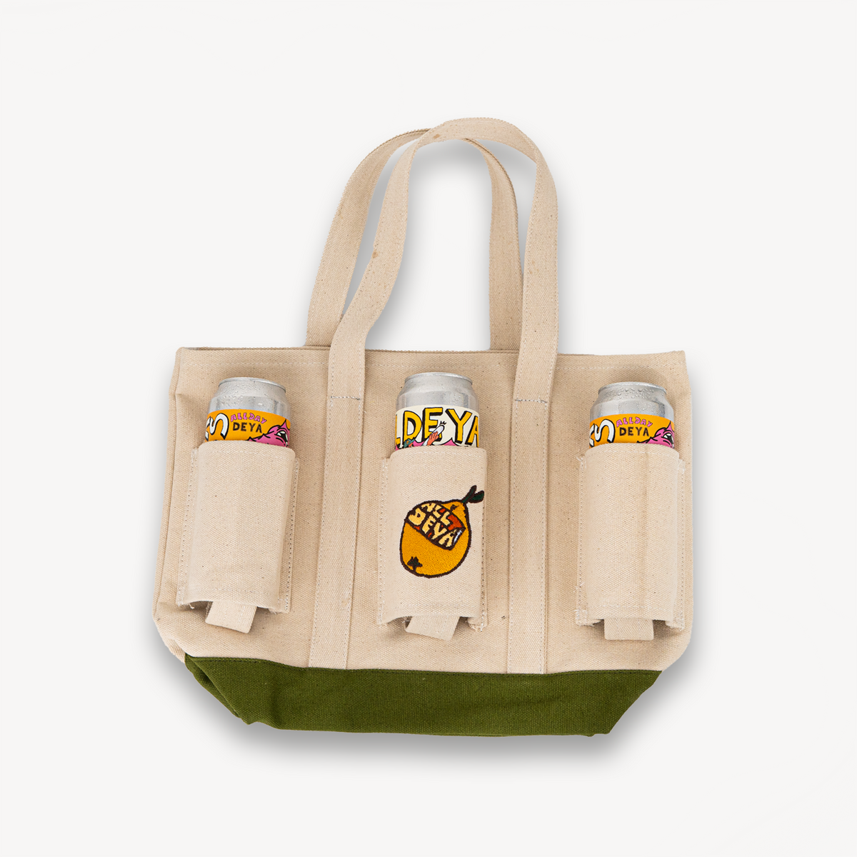 TOTE BAG - ALL DEYA GOODS BEER TOTE - CREAM / GREEN