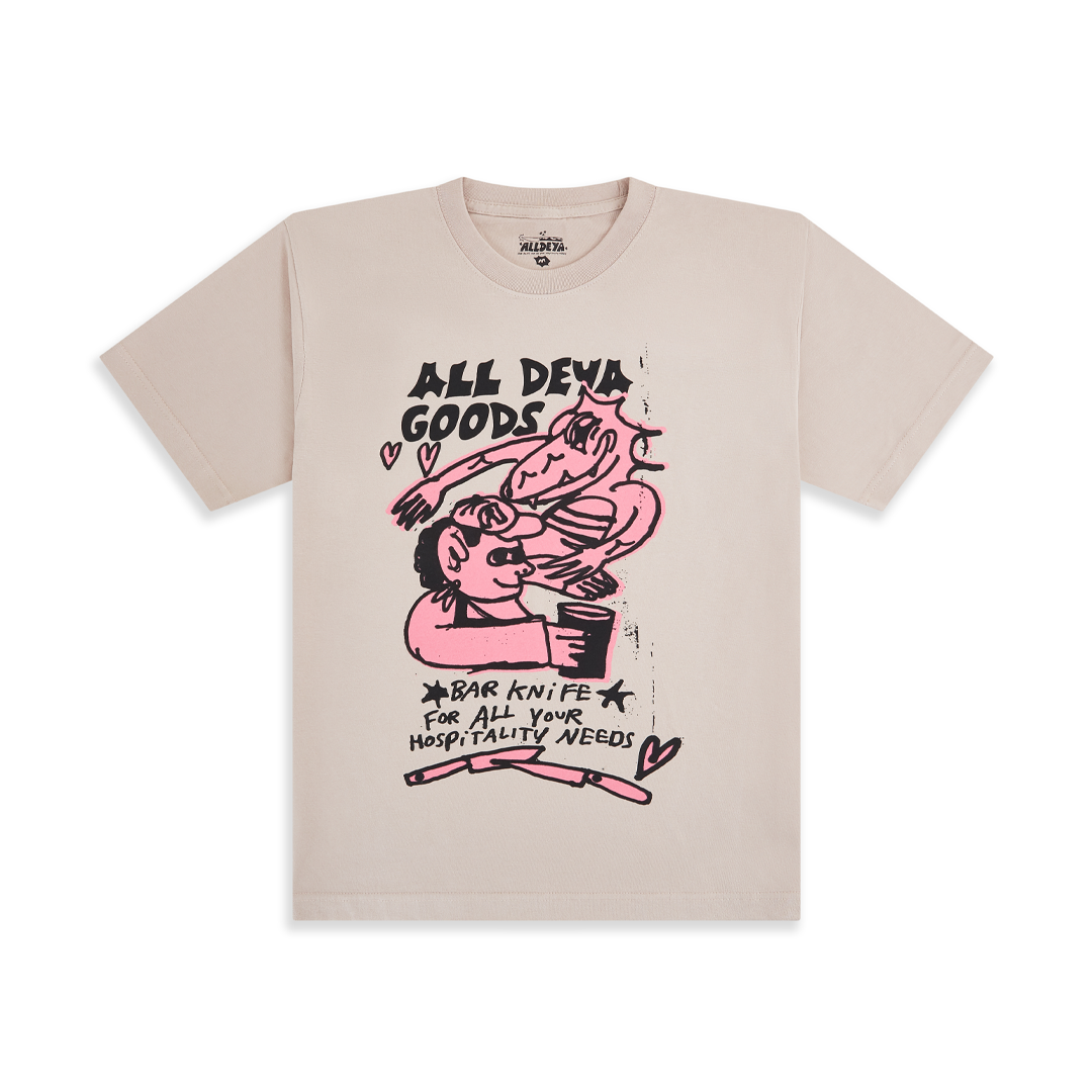 T-SHIRT - ALL DEYA GOODS HOSPITALITY TEE - DUSTY PINK