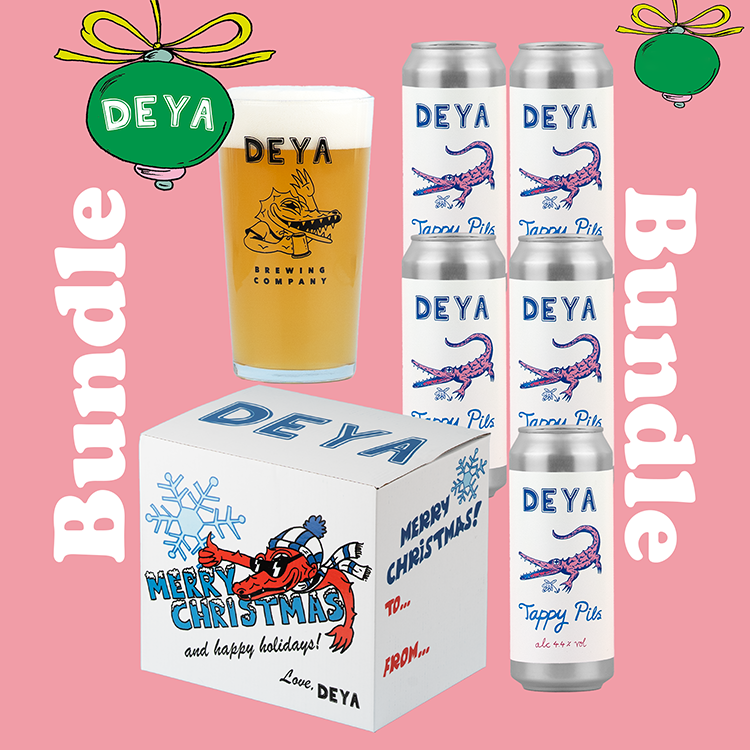 5 CANS & PINT GLASS STOCKING FILLER - TAPPY PILS - 4.4% - LAGER