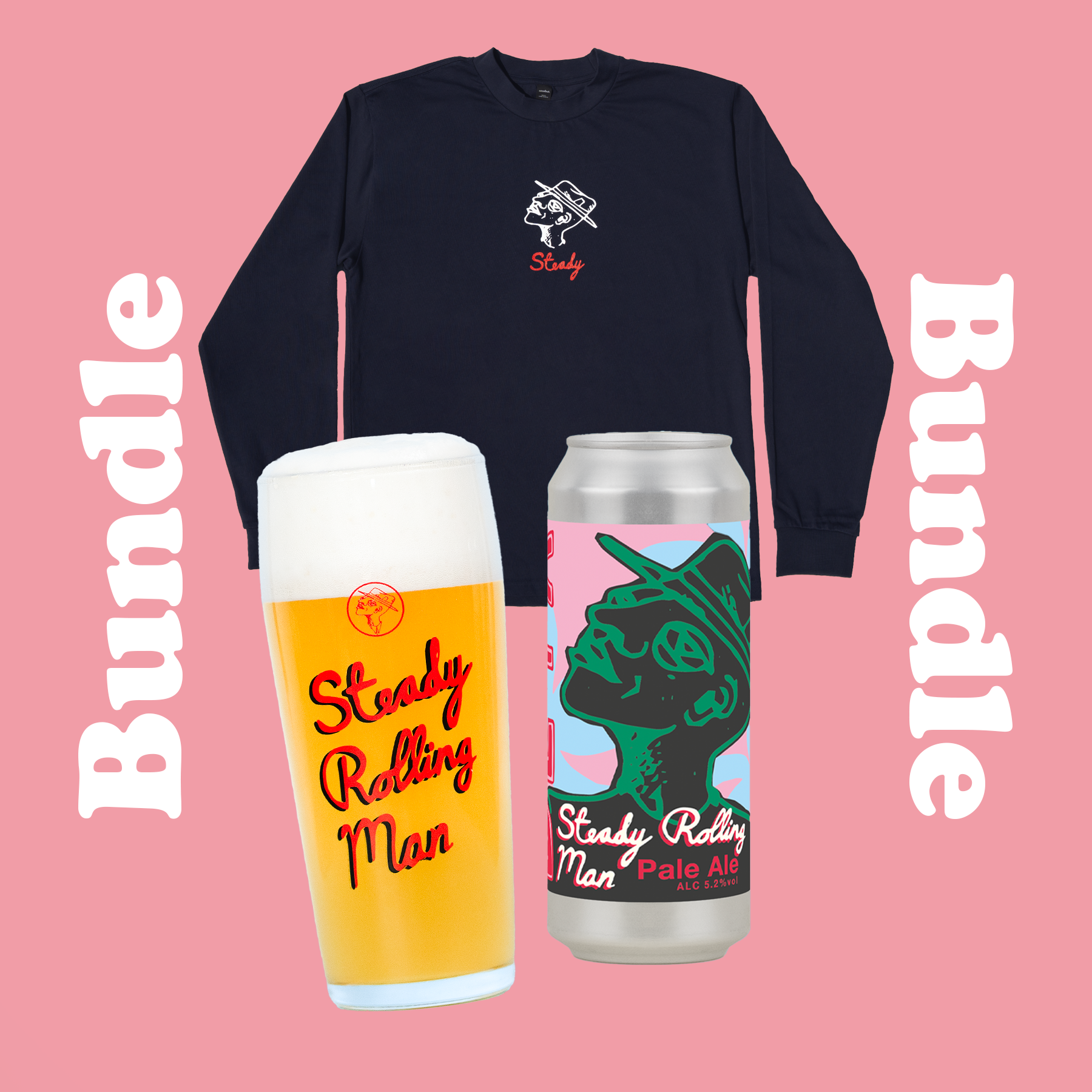 LONGSLEEVE T-SHIRT & GLASS BUNDLE - STEADY ROLLING MAN - 5.2% - PALE ALE
