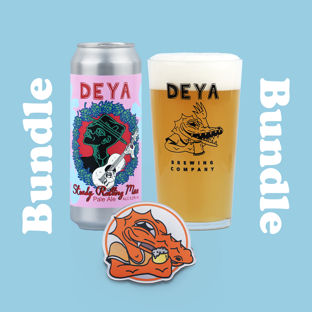 MERCH BUNDLE - FRIDGE MAGNET & PINT GLASS - STEADY ROLLING MAN - 5.2%