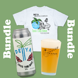 Into The Haze Bundle inc 1 x 500ml can of Into The Haze IPA, 1 x Black Croc half Pint Glass, 1 x Into The Haze T Shirt