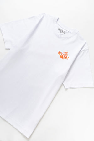 DEYA x Service Works Welcome Tee - White - Front Close Up