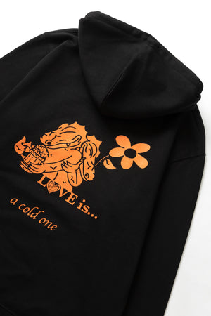 DEYA x Service Works Love Is Hoodie - Black - Back Design Close Up