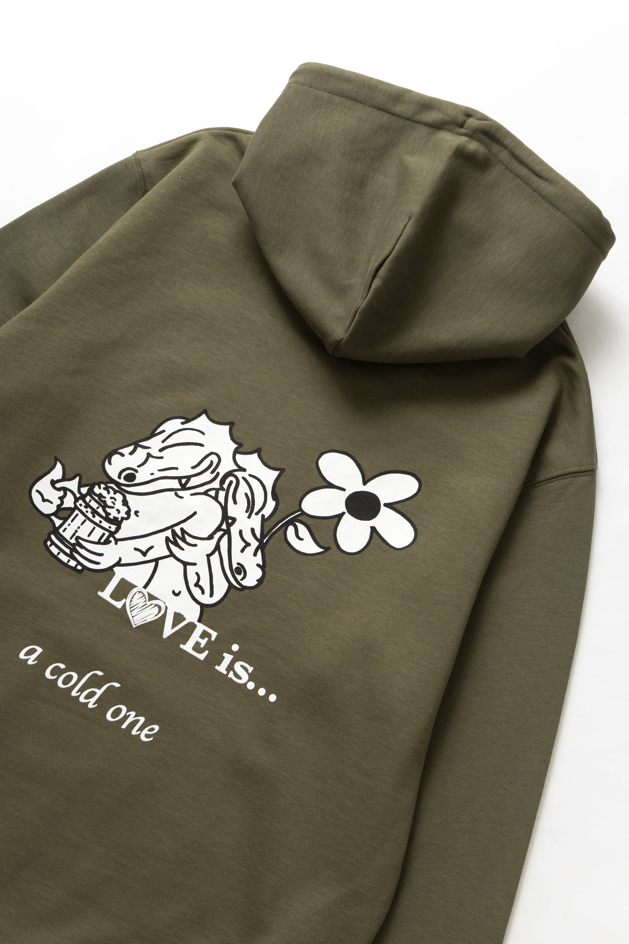DEYA x Service Works Love Is Hoodie - Olive - Back 