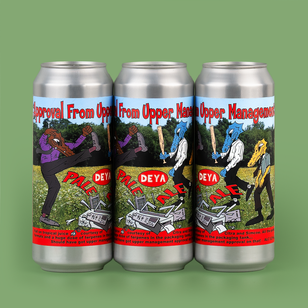 3 X 500ML CAN OF DEYA APPROVAL FROM UPPER MANAGEMENT PALE ALE