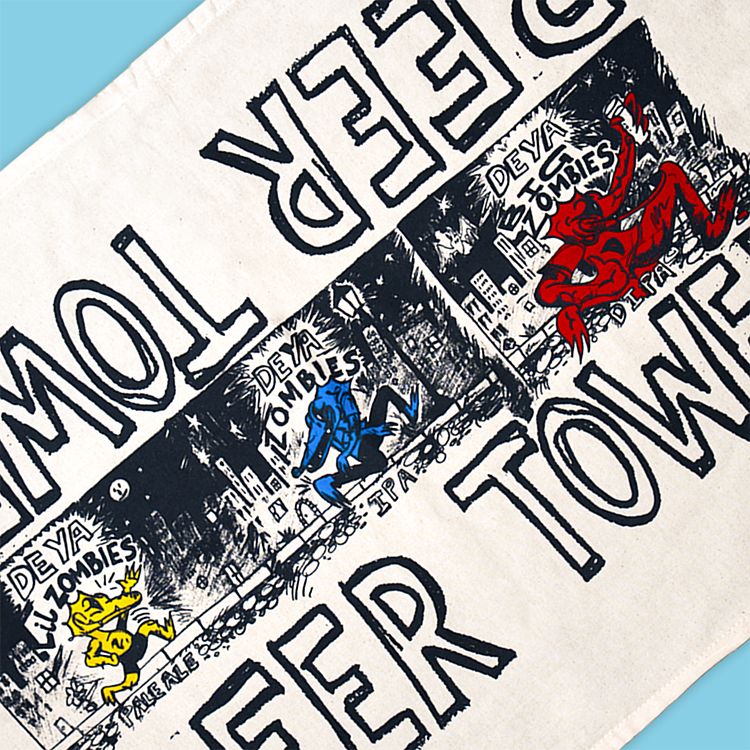 DEYA ZOMBIES BEER TOWEL