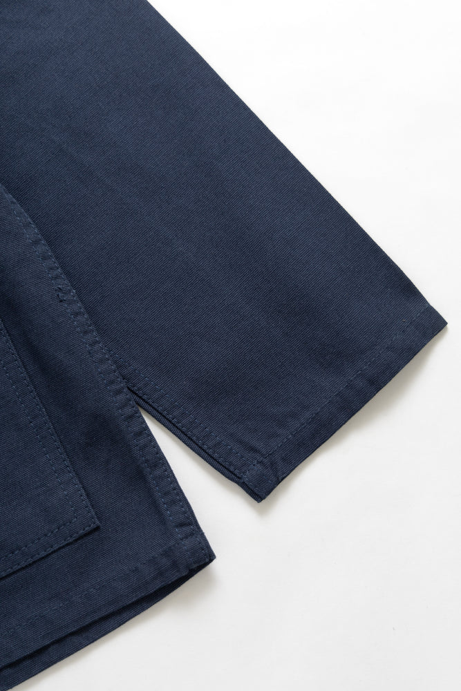 DEYA x Service Works Navy Blue BOH Coverall Jacket - close up Sleeve