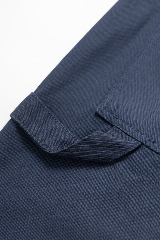 DEYA x Service Works Navy Blue BOH Pants- close up bottle holder tab